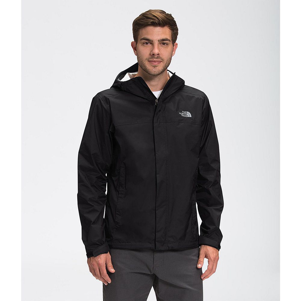 The North Face Rain Jacket Mens Australia - The North Face Venture 2 Black / Grey Dryvent (SLV-05491